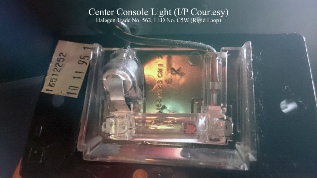 Center konsolen, Halogen No. 562 (slinga) LED C5W (slinga)